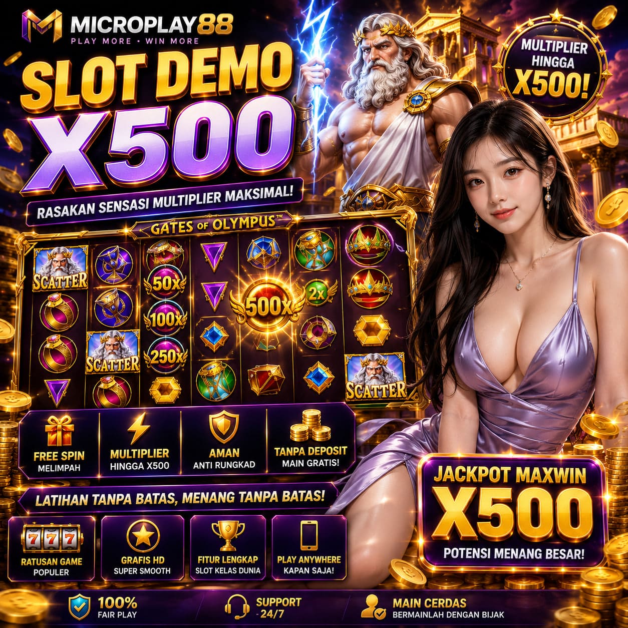 Slot Demo X500 MICROPLAY88 dan Fitur Multiplier Besar